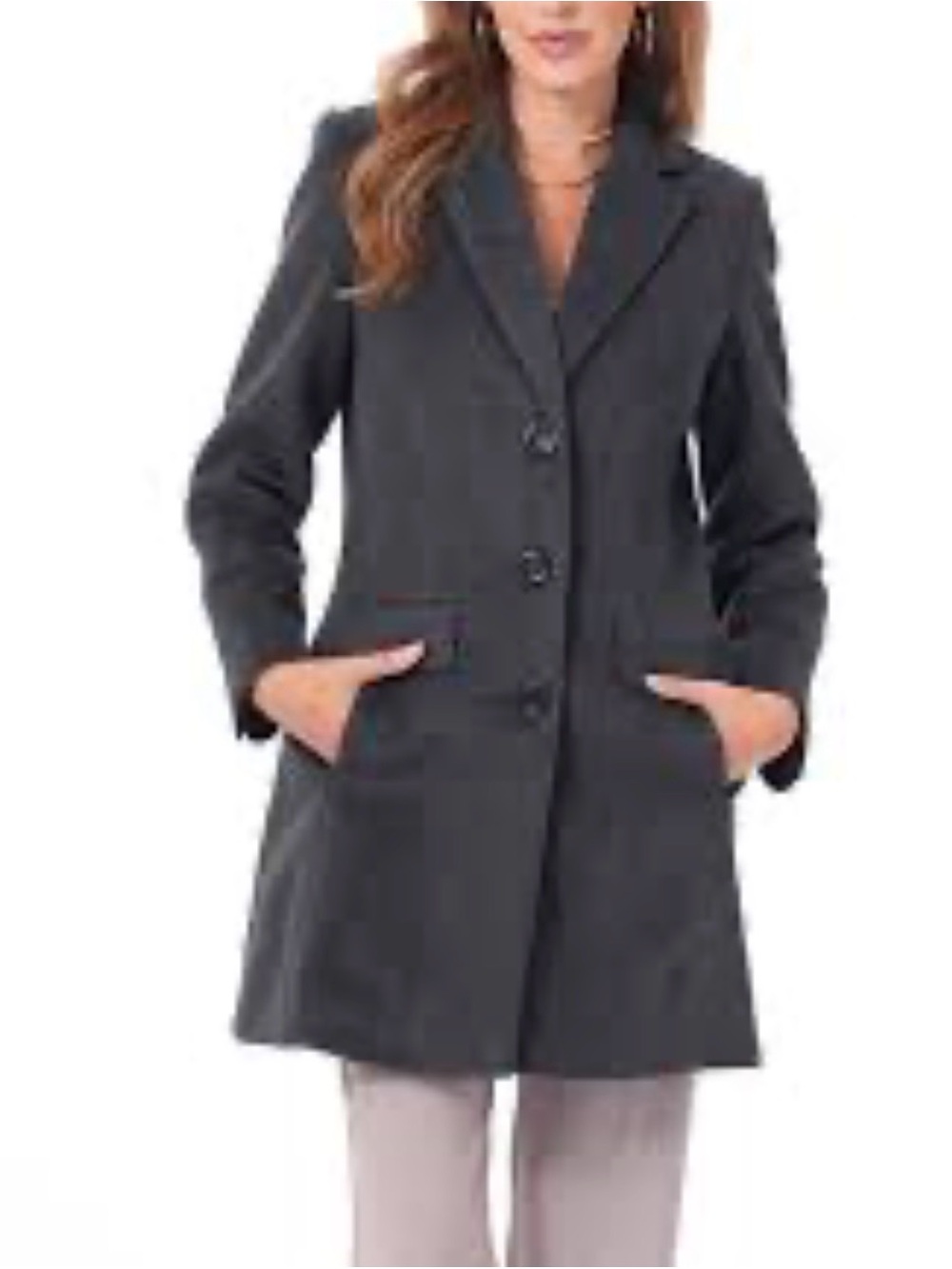 MICHAEL Michael Kors Dark Gray Single-Breasted Trench Coat